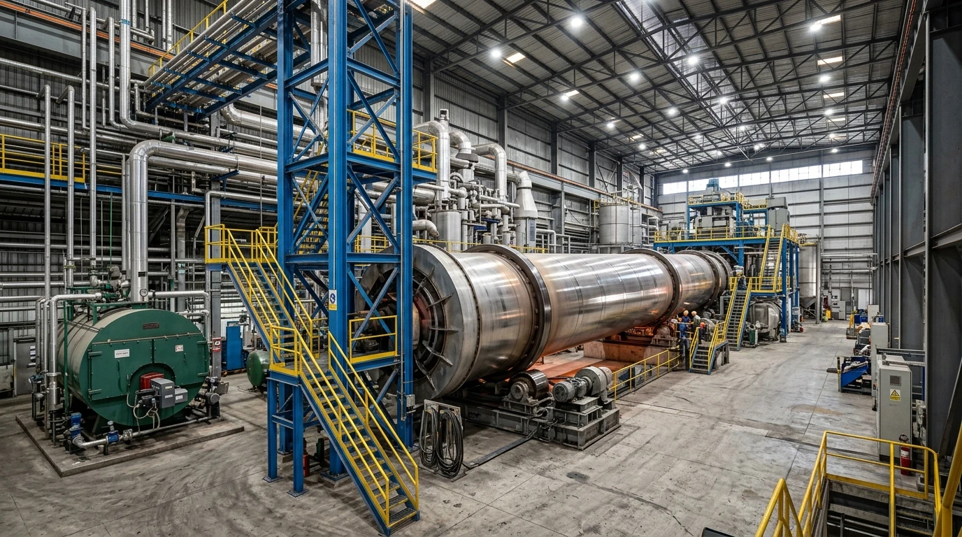 Continuous Rotary Activation Kiln & Steam Boiler Tower